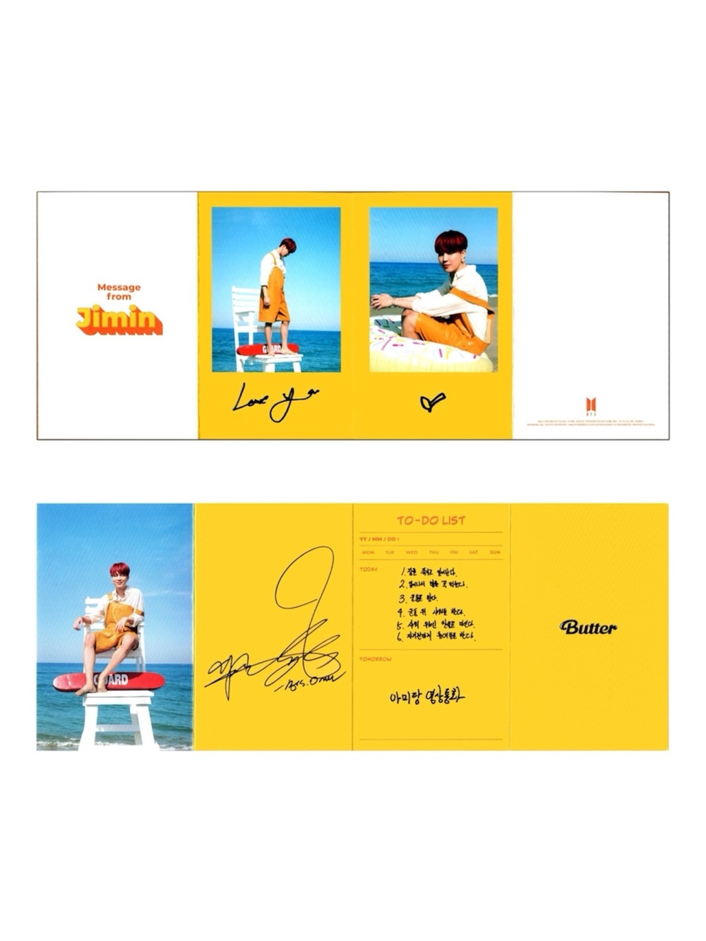 BTS BUTTER JIMIN MESSAGE CARD - BRAND NEW